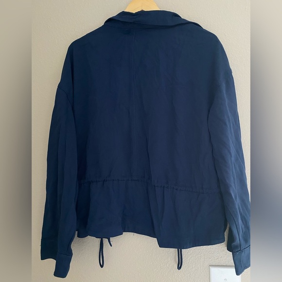 Frye Navy Blue Casual Jacket with Elastic Waist fit L - Picture 7 of 11